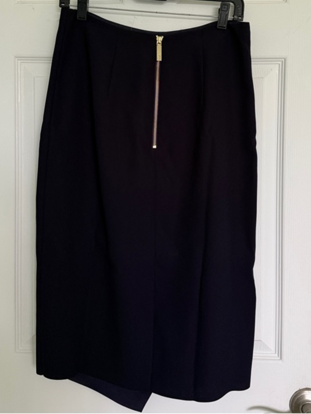 Ted Baker London Daffnie Navy & Black Asymmetrical Wrap Pencil Midi Skirt size 3 - Picture 5 of 11
